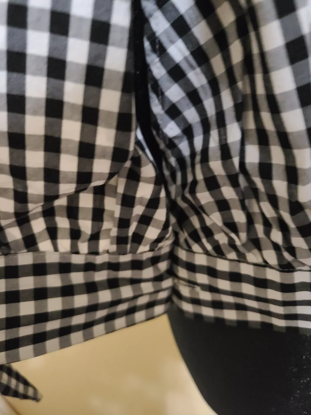 Madewell Black & White Gingham Wrap-Style Women’s Top Xxs